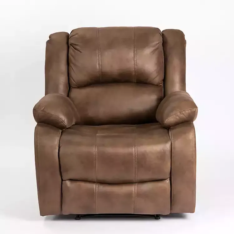 Kirklands Home Chocolate Faux Leather Barrett Recliner Brown Hot