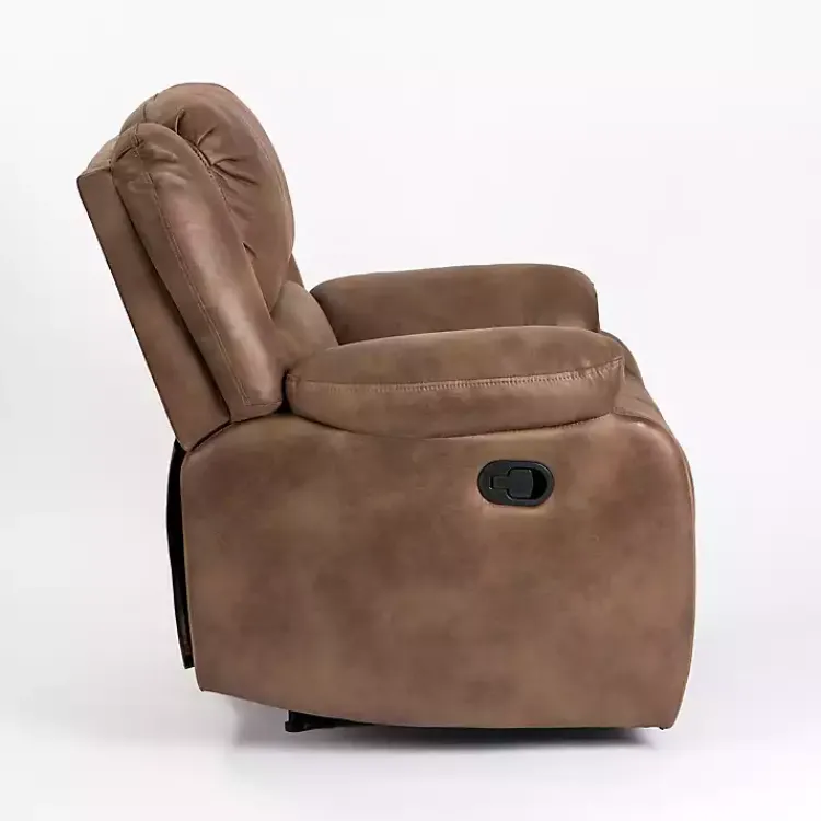 Kirklands Home Chocolate Faux Leather Barrett Recliner Brown Hot