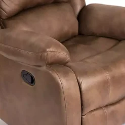 Kirklands Home Chocolate Faux Leather Barrett Recliner Brown Hot