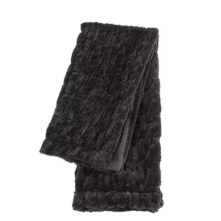 Blankets & Throws>Kirklands Home Chocolate Fluffy Faux Fur Cotton Throw Brown