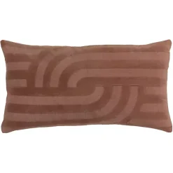 Pillows>Kirklands Home Chocolate Velvet Abstract Stripe Lumbar Pillow Brown
