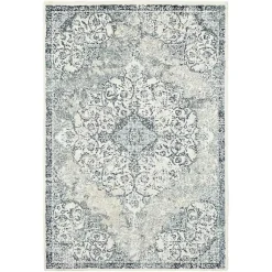 Kirklands Home Cholet Ivory Blue Medallion Area Rug, 7x9 Outlet
