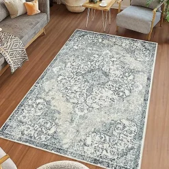 Kirklands Home Cholet Ivory Blue Medallion Area Rug, 7x9 Outlet