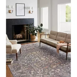 Kirklands Home Chris Loves Julia x Loloi Rosemarie Coal Rug, 6x9 New