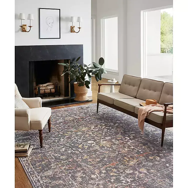 Kirklands Home Chris Loves Julia x Loloi Rosemarie Coal Rug, 6x9 New