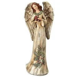 Christmas Decorations>Kirklands Home Christmas Angel with Cardinal Statue
