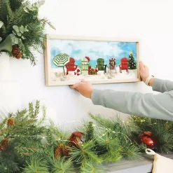 Christmas Art & Wall Decor>Kirklands Home Christmas Beach Chairs Framed Art Print Multi