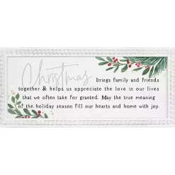 Christmas Art & Wall Decor>Kirklands Home Christmas Brings Family & Friends Wall Plaque White