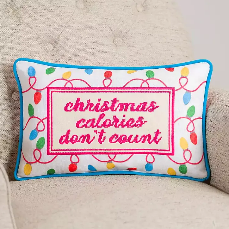 Pillows>Kirklands Home Christmas Calories Don't Count Needlepoint Pillow
