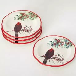 Christmas Dining & Entertaining>Kirklands Home Christmas Cardinal Snack Plates, Set of 4