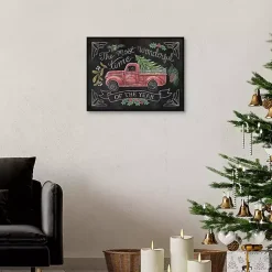 Christmas Art & Wall Decor>Kirklands Home Christmas Chalkboard Truck Framed Canvas Art Print