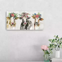 Christmas Art & Wall Decor>Kirklands Home Christmas Cow Lineup Canvas Art Print