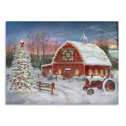 Christmas Art & Wall Decor>Kirklands Home Christmas Cozy Barn Canvas Art Print, 18x24