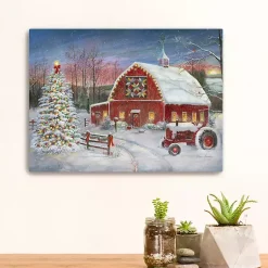 Christmas Art & Wall Decor>Kirklands Home Christmas Cozy Barn Canvas Art Print, 18x24