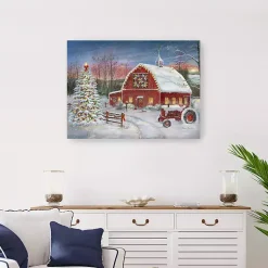 Christmas Art & Wall Decor>Kirklands Home Christmas Cozy Barn Canvas Art Print, 24x30