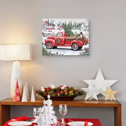 Christmas Art & Wall Decor>Kirklands Home Christmas Dogs & Vintage Truck Canvas Art Print