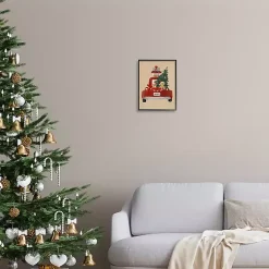 Christmas Art & Wall Decor>Kirklands Home Christmas Dogs in Red Truck Framed Art Print