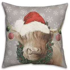 Christmas Pillows>Kirklands Home Christmas Highland Cow Pillow