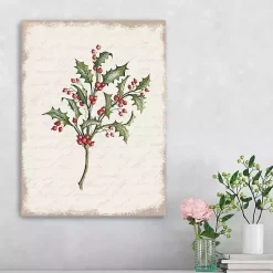 Christmas Art & Wall Decor>Kirklands Home Christmas Holly Canvas Art Print