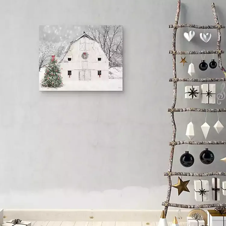 Christmas Art & Wall Decor>Kirklands Home Christmas in the Country Canvas Art Print White