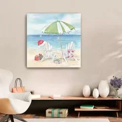 Christmas Art & Wall Decor>Kirklands Home Christmas on the Beach Canvas Art Print, 30x30 in.
