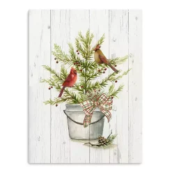 Christmas Art & Wall Decor>Kirklands Home Christmas Pine with Cardinals Canvas Art Print