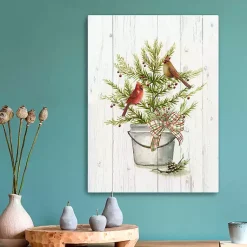 Christmas Art & Wall Decor>Kirklands Home Christmas Pine with Cardinals Canvas Art Print