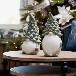 Christmas Decorations>Kirklands Home Christmas Pinetree Gnome Figurines, Set of 2