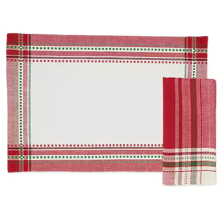 Christmas Dining & Entertaining>Kirklands Home Christmas Plaid 8-pc. Placemat & Napkin Set
