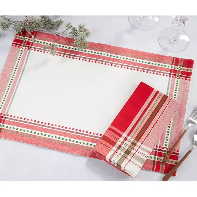 Christmas Dining & Entertaining>Kirklands Home Christmas Plaid 8-pc. Placemat & Napkin Set