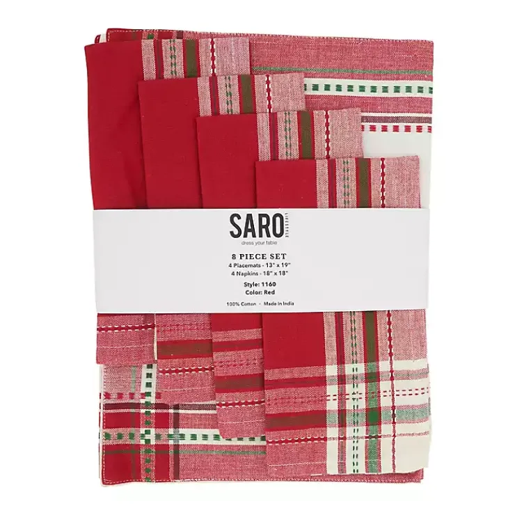 Christmas Dining & Entertaining>Kirklands Home Christmas Plaid 8-pc. Placemat & Napkin Set