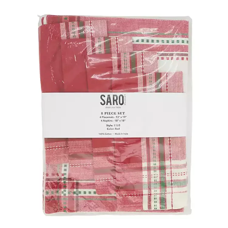 Christmas Dining & Entertaining>Kirklands Home Christmas Plaid 8-pc. Placemat & Napkin Set