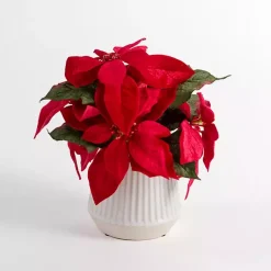 Arrangements & Greenery>Kirklands Home Christmas Poinsettia Arrangement Red