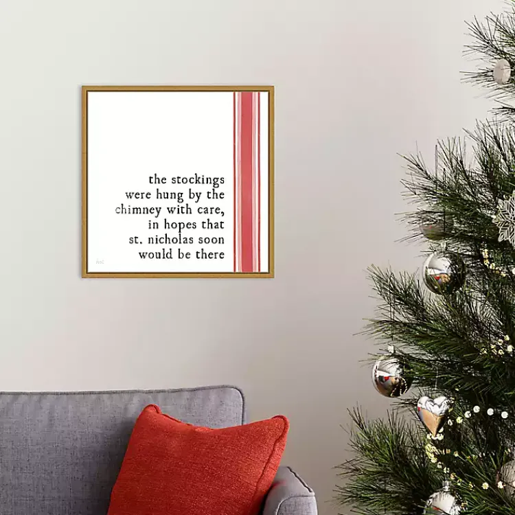 Christmas Art & Wall Decor>Kirklands Home Christmas Quote Right Stripe Canvas Wall Plaque