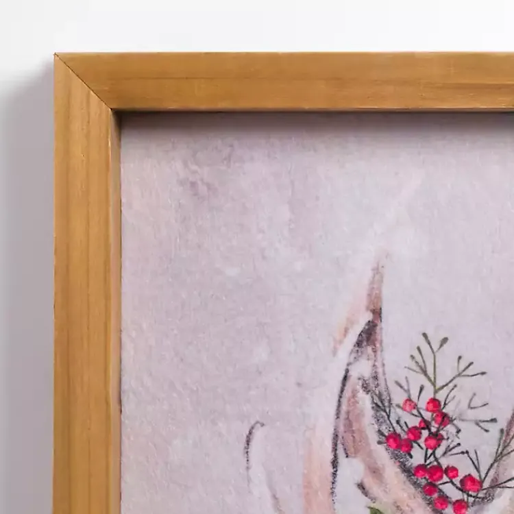Christmas Art & Wall Decor>Kirklands Home Christmas Reindeer with Greenery Wall Plaque
