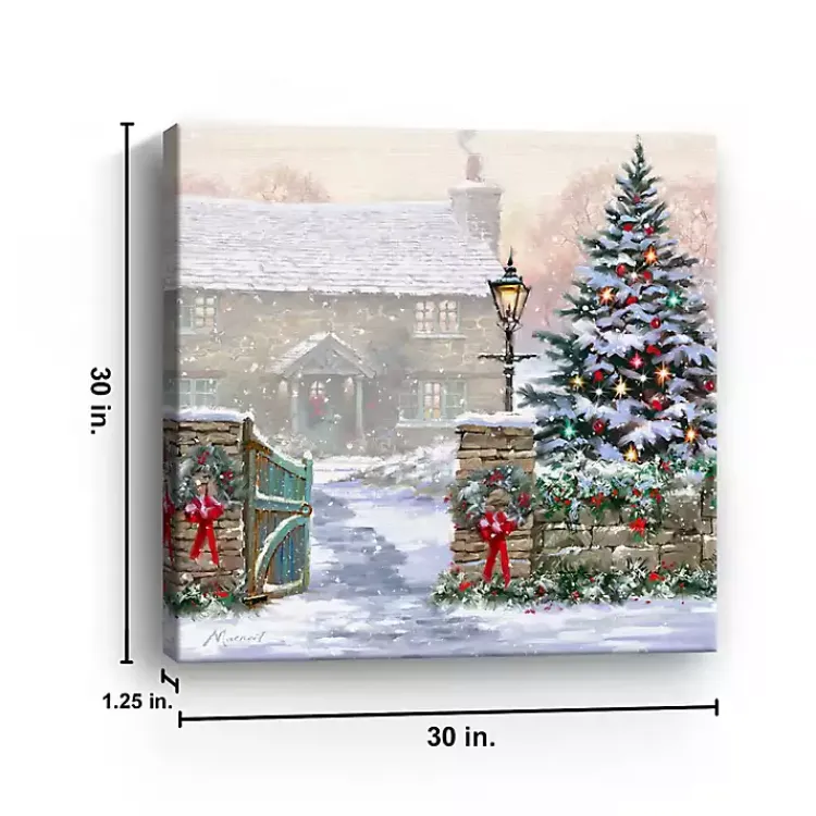 Christmas Art & Wall Decor>Kirklands Home Christmas Snowfall Canvas Art Print White