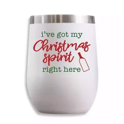 Christmas Dining & Entertaining>Kirklands Home Christmas Spirit Insulated Wine Tumblers, Set of 2 White