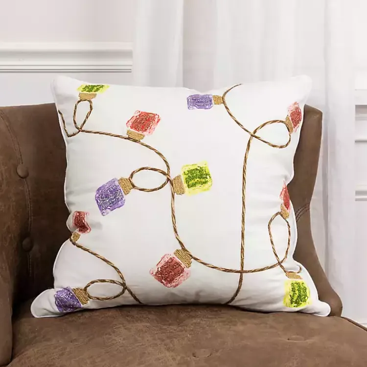 Christmas Pillows>Kirklands Home Christmas String Lights Indoor/Outdoor Pillow