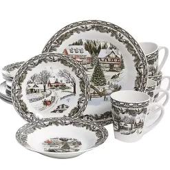 Christmas Dining & Entertaining>Kirklands Home Christmas Toile 16-pc. Dinnerware Set