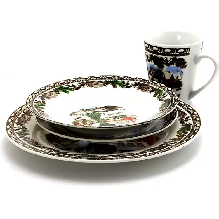 Christmas Dining & Entertaining>Kirklands Home Christmas Toile 16-pc. Dinnerware Set