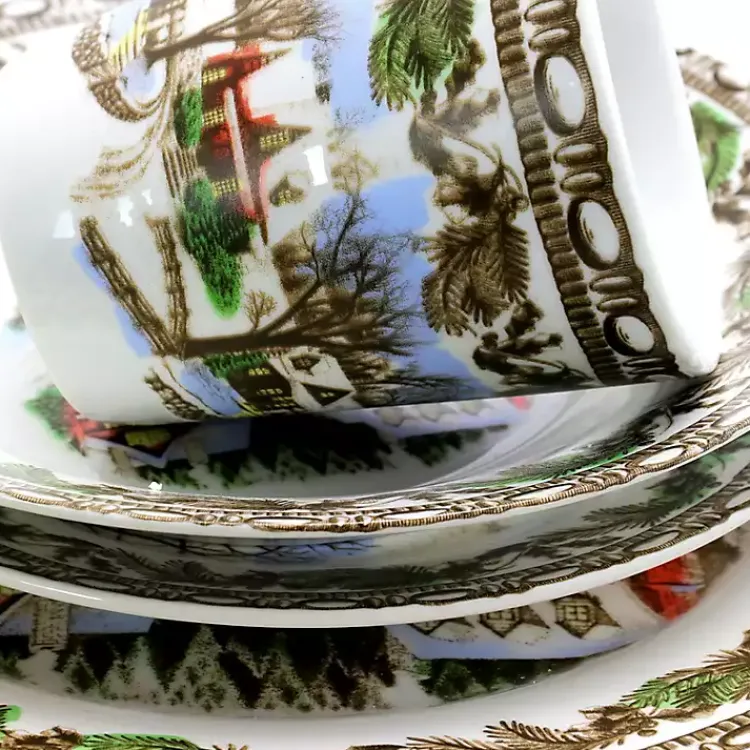Christmas Dining & Entertaining>Kirklands Home Christmas Toile 16-pc. Dinnerware Set