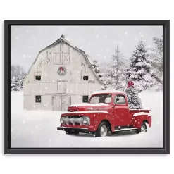 Christmas Art & Wall Decor>Kirklands Home Christmas Tree Barn Framed Canvas Art Print