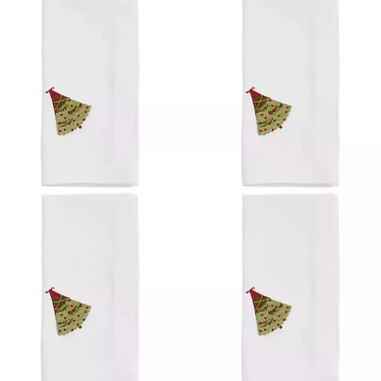 Kirklands Home Christmas Tree Embroidered 4-pc. Napkin Set Best