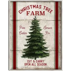 Christmas Art & Wall Decor>Kirklands Home Christmas Tree Farm Wooden Wall Plaque Tan