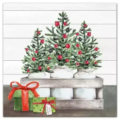 Christmas Art & Wall Decor>Kirklands Home Christmas Tree Mason Jars Canvas Art Print White