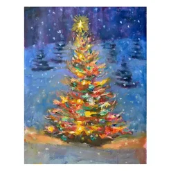Christmas Art & Wall Decor>Kirklands Home Christmas Tree Lights Canvas Art Print Multi