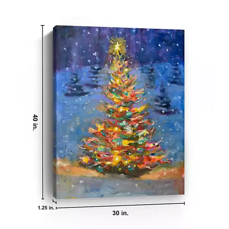 Christmas Art & Wall Decor>Kirklands Home Christmas Tree Lights Canvas Art Print Multi