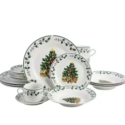 Christmas Dining & Entertaining>Kirklands Home Christmas Tree Trimming 16-pc. Dinnerware Set