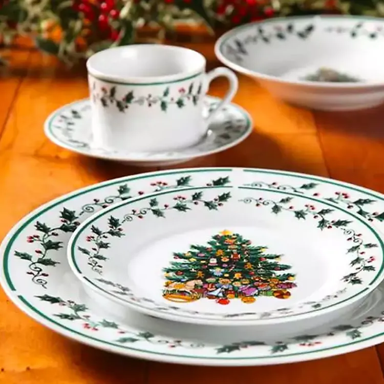Christmas Dining & Entertaining>Kirklands Home Christmas Tree Trimming 16-pc. Dinnerware Set