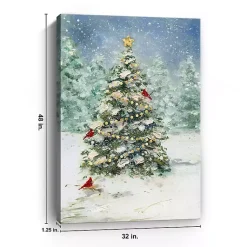 Christmas Art & Wall Decor>Kirklands Home Christmas Tree with Cardinals Canvas Art Print